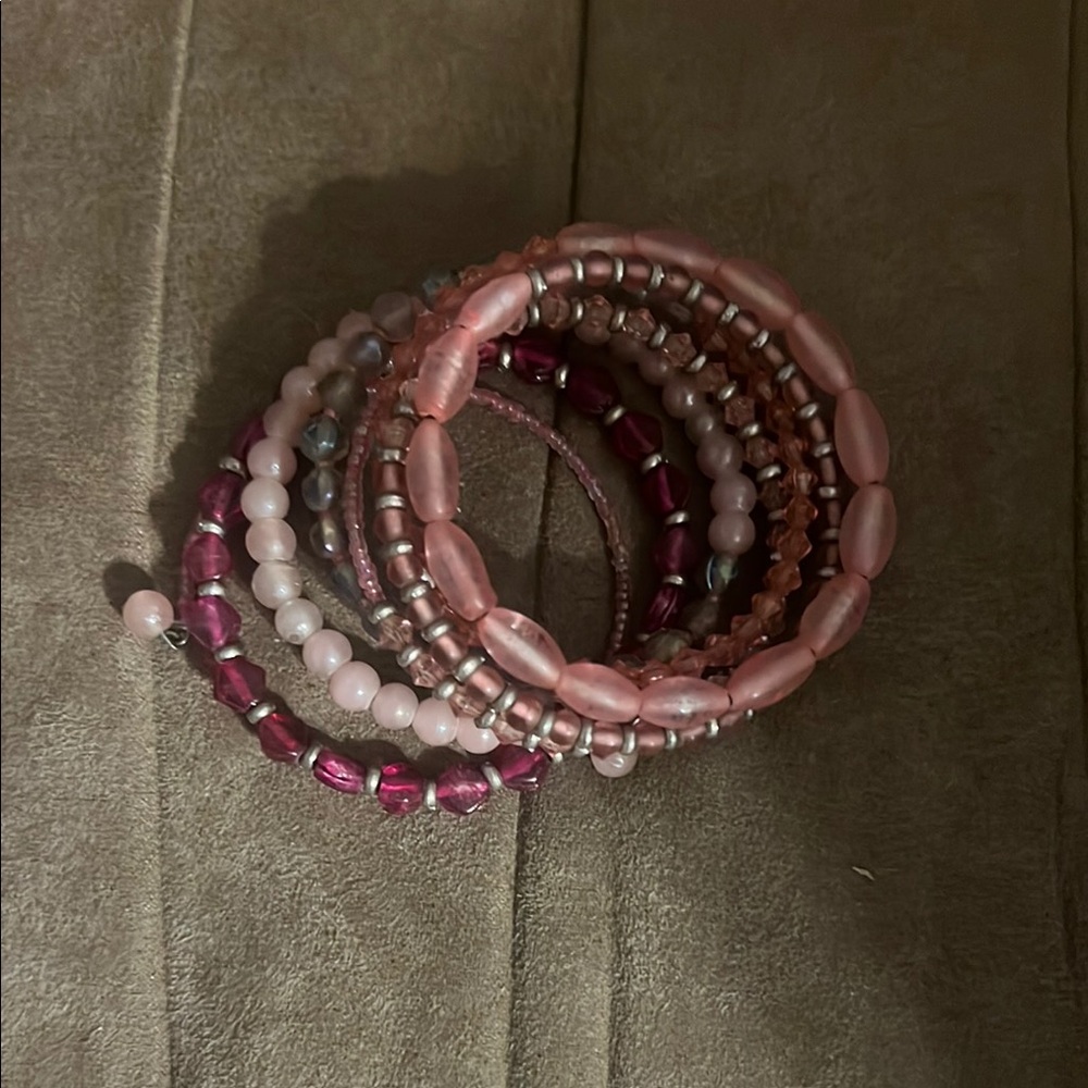 Elegant Pink Beaded Bracelet.